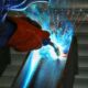 Side view of inert gas welding