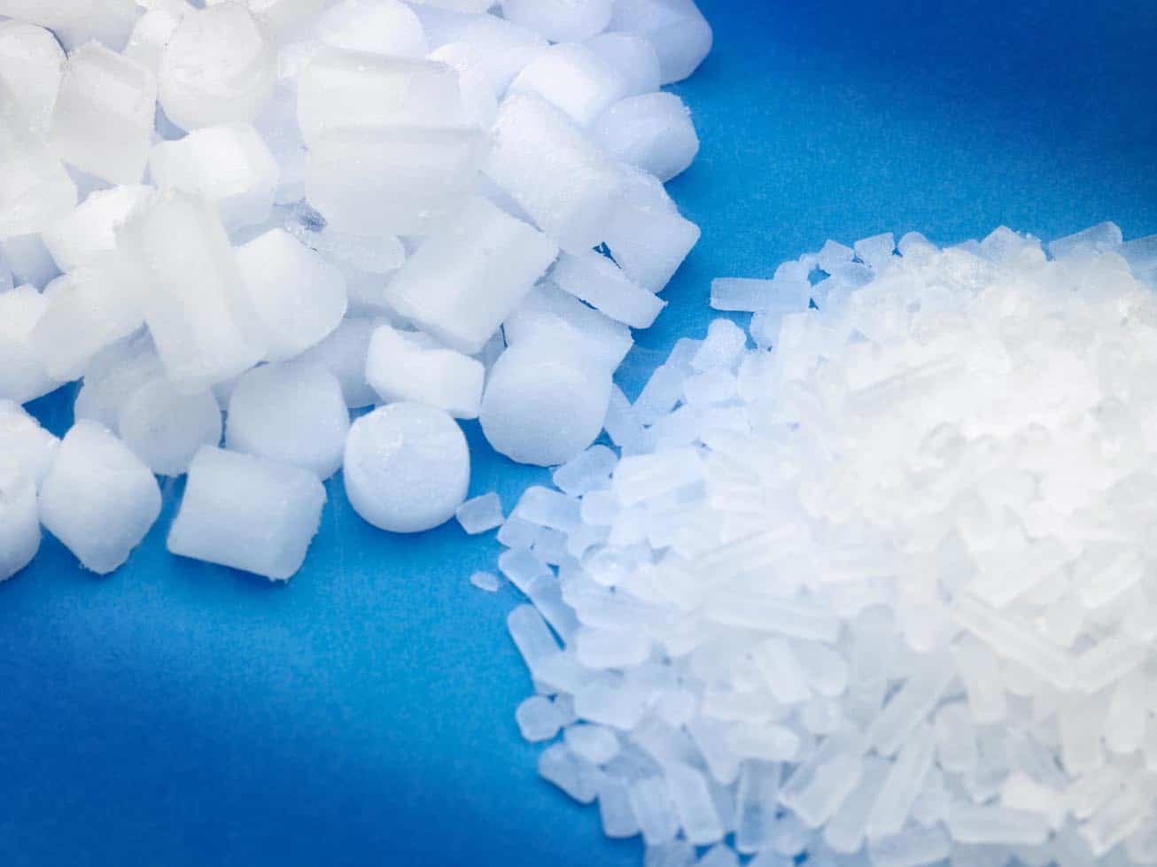 close up of dry ice pellets