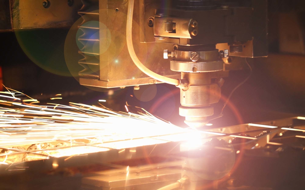 Close up view of automated cutting machine