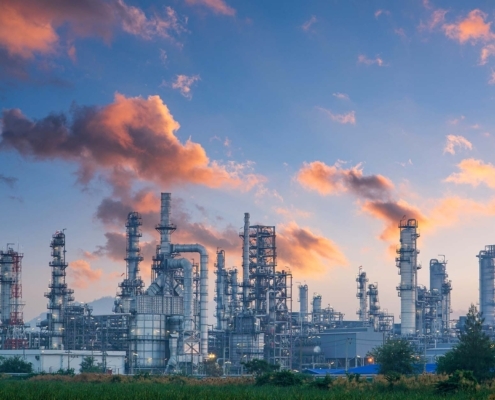 Petrochemical industry with Twilight sky