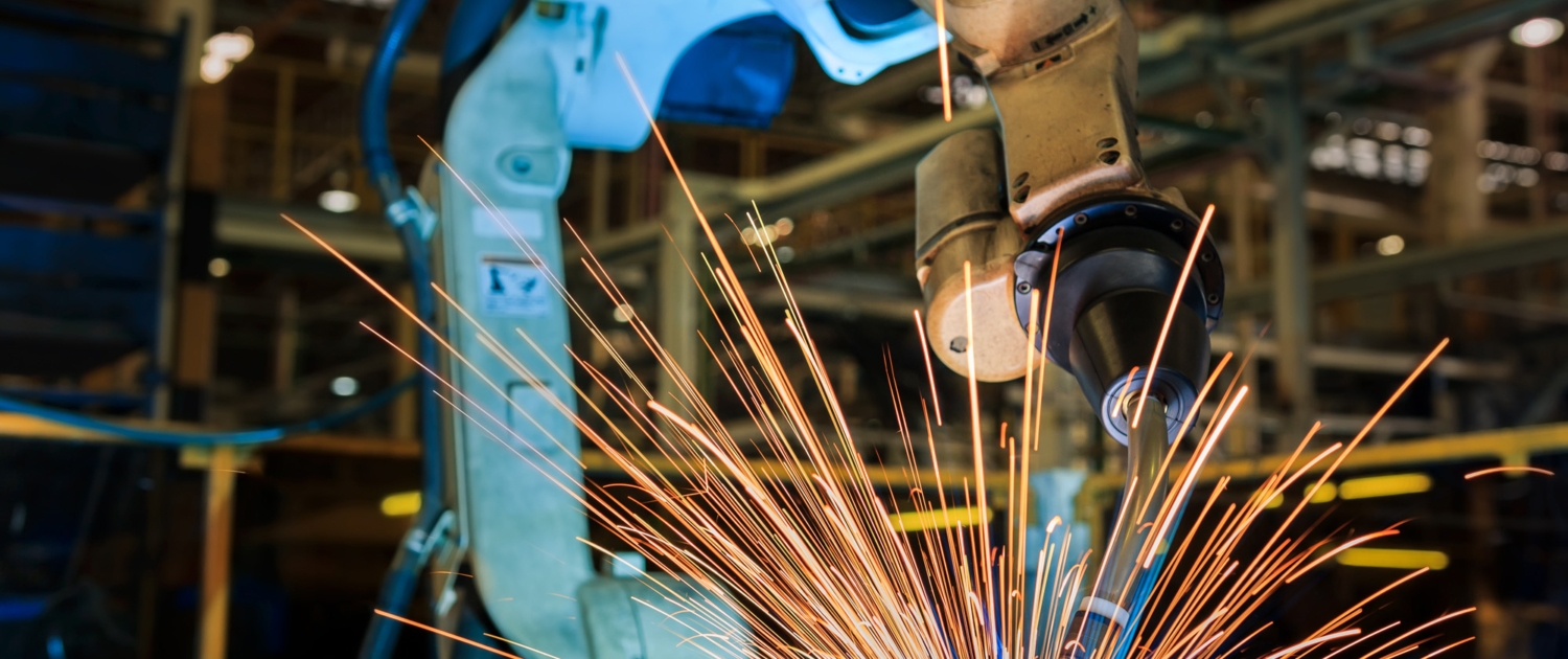 obot welding auto part in factory