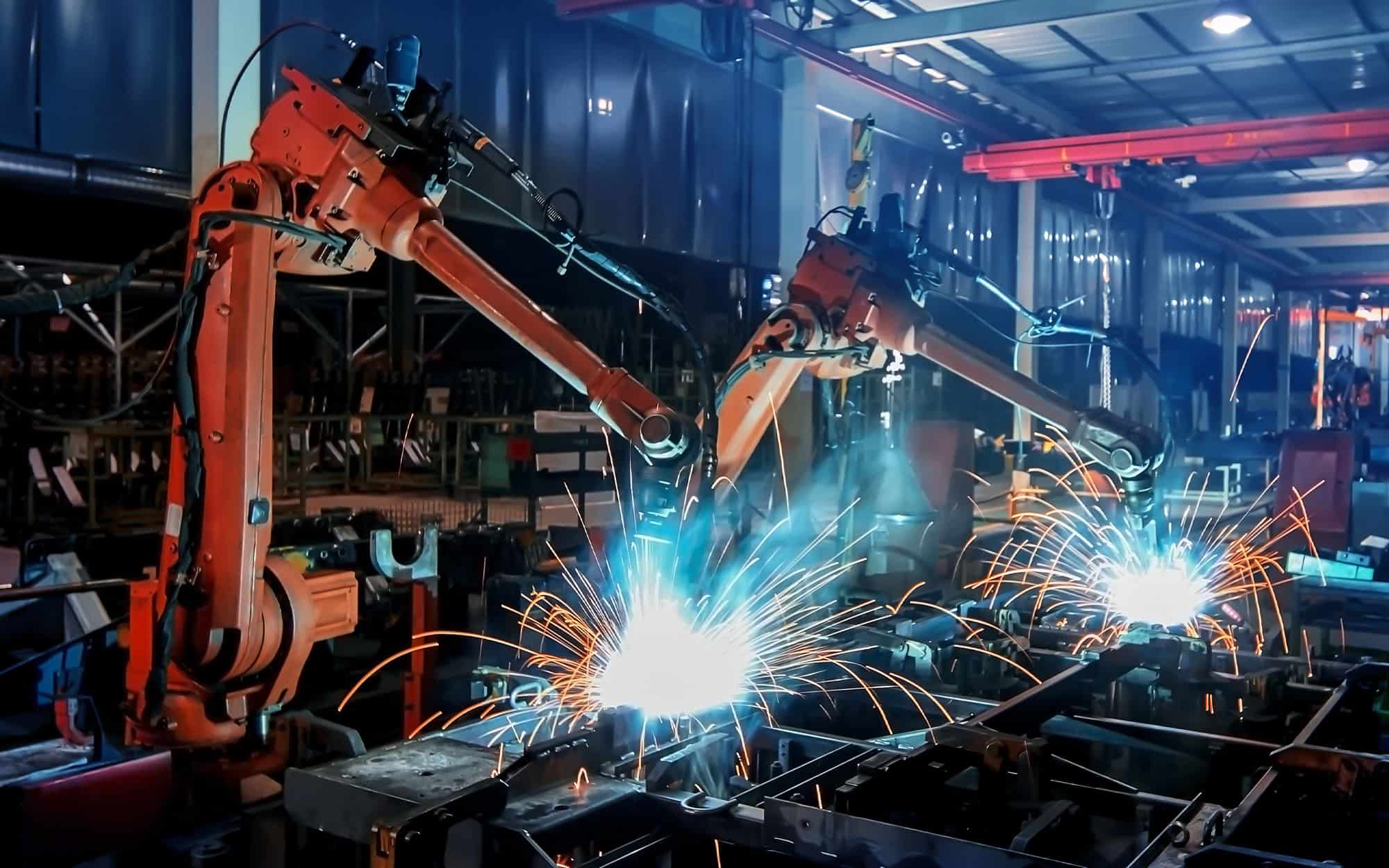 Large-factory-robotic-arms-are-spraying-sparks