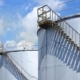 Staircase up the side of a bulk storage tank
