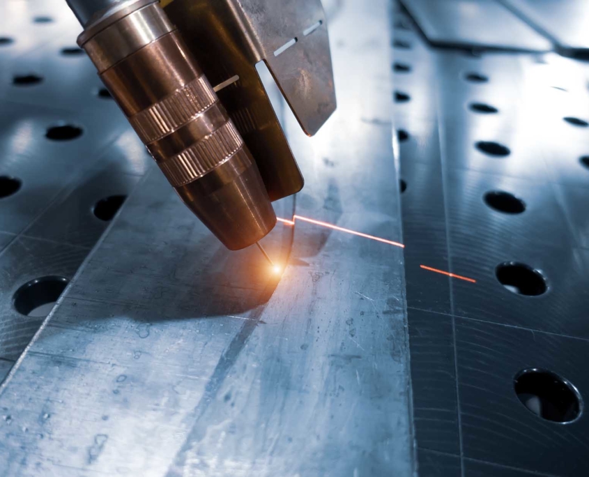 Close up view of a plasma metal cutter