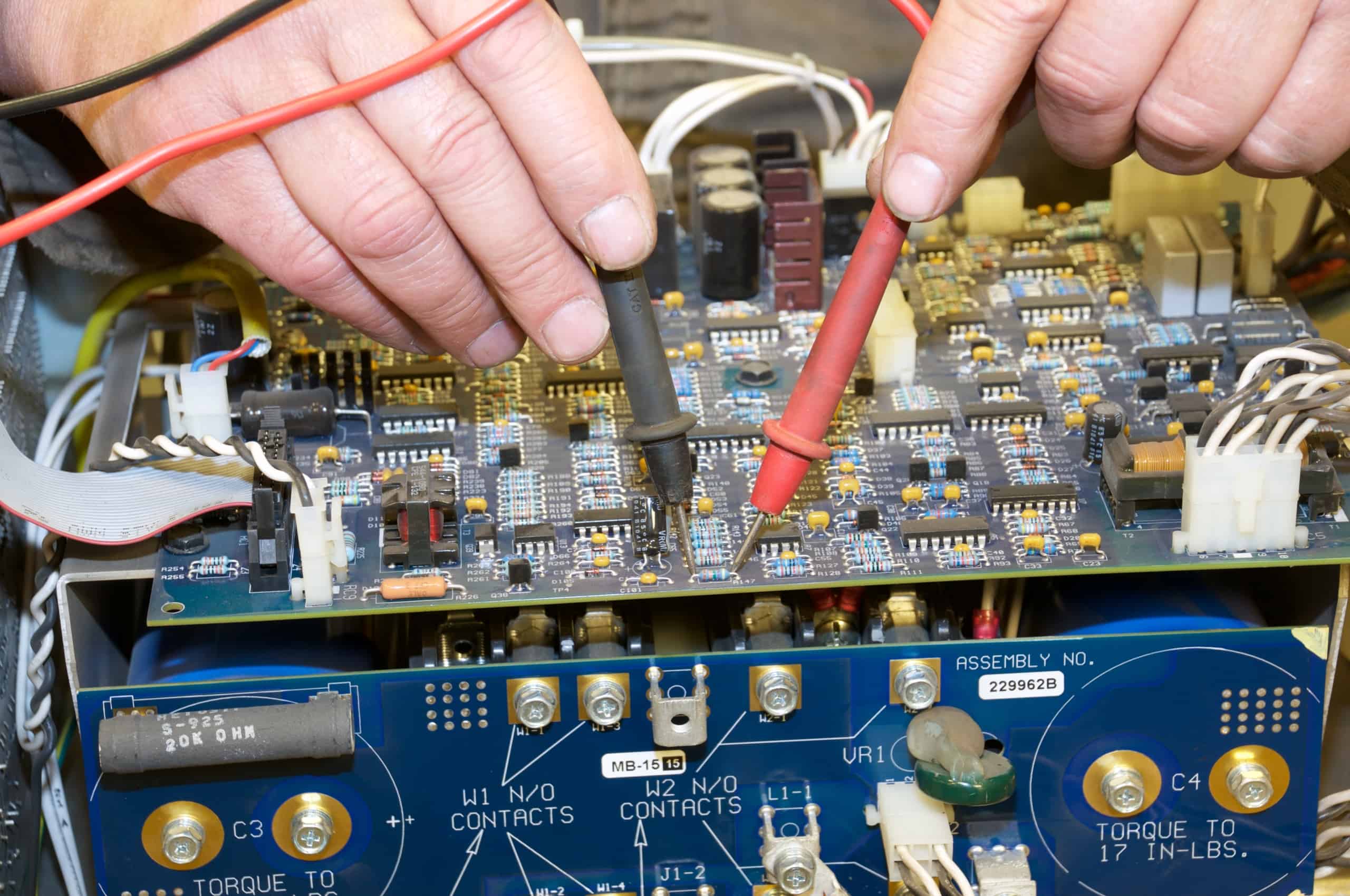 close up of the inside of a welding machine